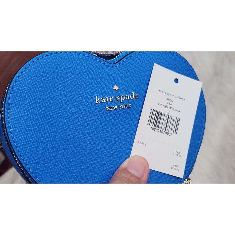NWT Kate Spade New York Love Shack Mini Heart Crossbody Bag Summer Night Blue